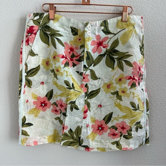 Tommy Bahama Relax 100% Linen Floral Skirt 6 - Picture 1 of 7